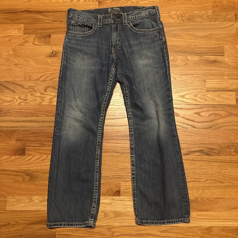 Silver Jeans Men’s Zac Flap Straight Fit Relaxed Jeans 33x30